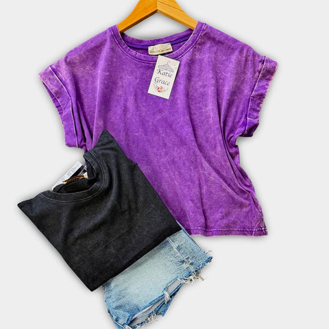 "Keller" Mineral Washed Top - The Katie Grace Boutique