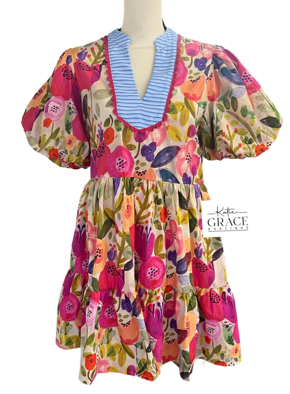 "Sadie" Floral Dress - The Katie Grace Boutique