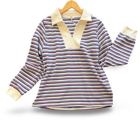 "Jess" Rugby Stripe Top - The Katie Grace Boutique