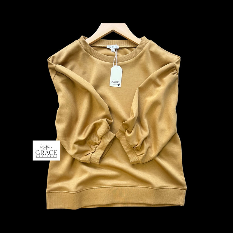 "Sunnie" Luxe Knit Top, Mustard