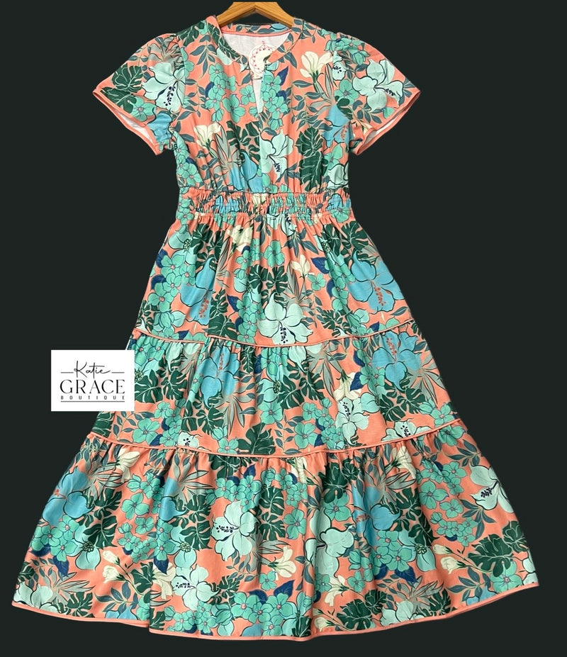 "Trista" Floral Dress - The Katie Grace Boutique