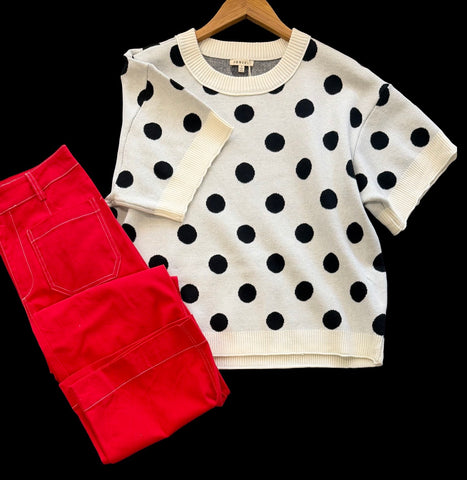 "Roxy" Polka Dot Sweater - The Katie Grace Boutique
