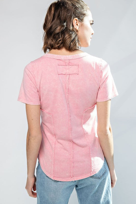 "Casey" Mineral Washed Fitted Cotton Top