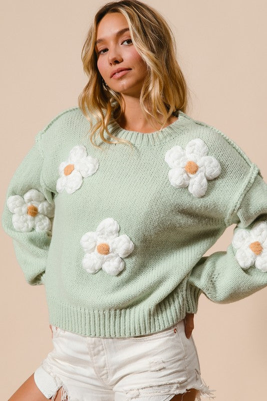 "Thea" Floral Sweater