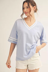 "Misty"  V neck Top - The Katie Grace Boutique