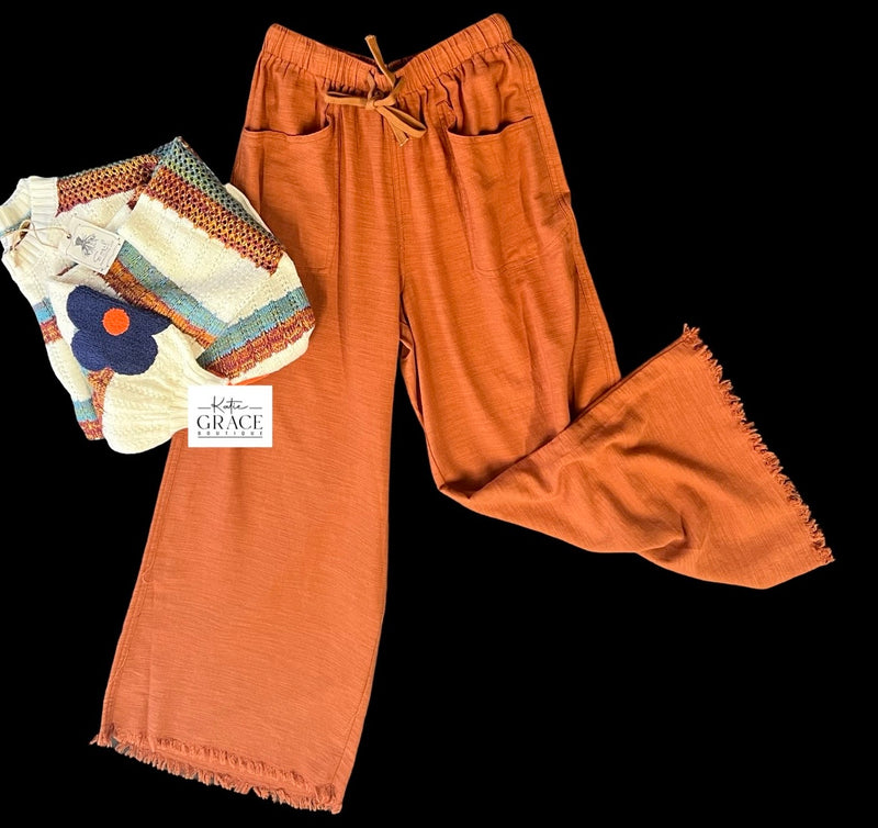 "Emily" Cotton Pants - The Katie Grace Boutique