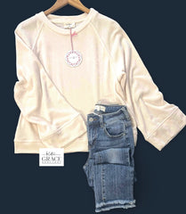 "Marie" Soft Velour Top - The Katie Grace Boutique