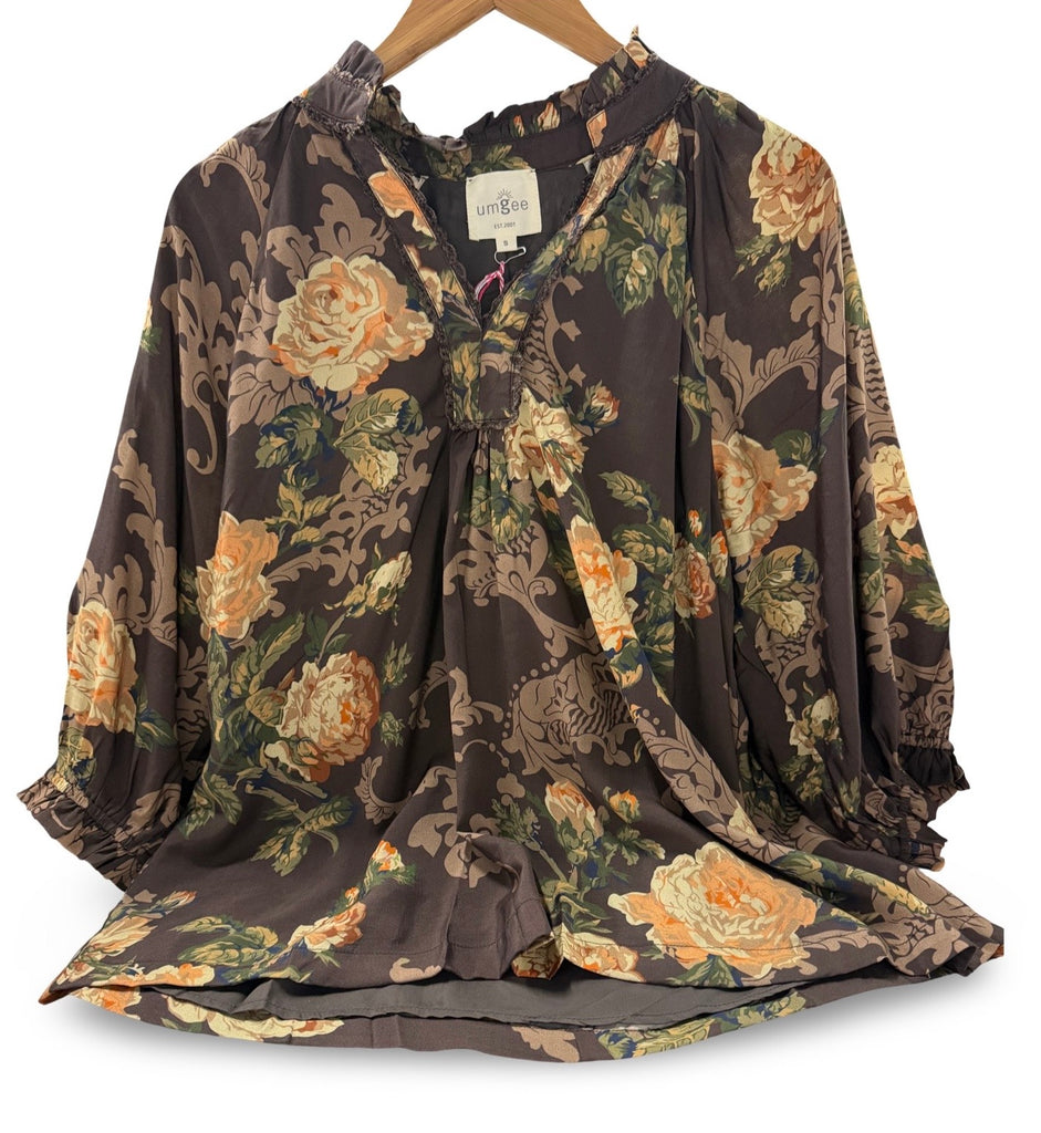 "Helen" Floral Blouse - The Katie Grace Boutique
