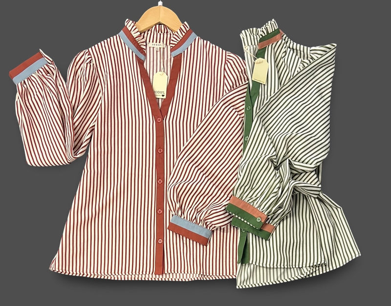 "Britt" Striped Blouse, 2 colors