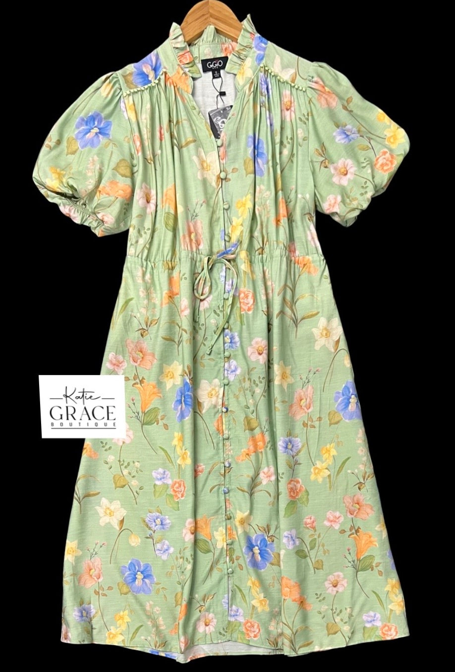 "Isabella" Floral Midi Dress - The Katie Grace Boutique