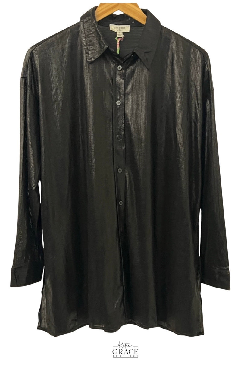 "Verna" Metallic Blouse - The Katie Grace Boutique