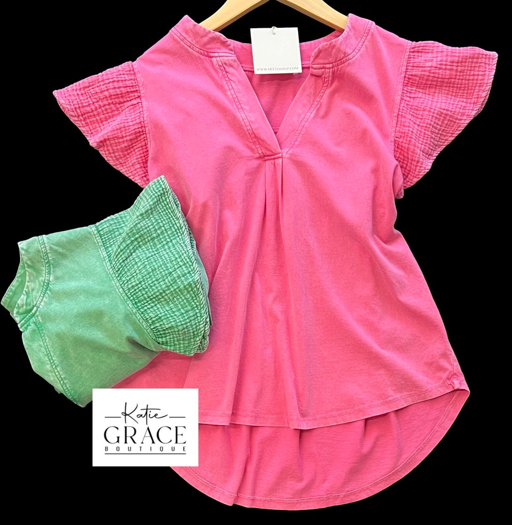 "Abigail" Soft Cotton Top, 2 colors - The Katie Grace Boutique