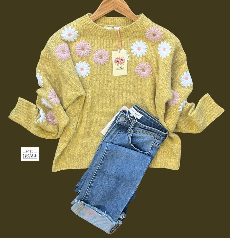"Jaime" Embroidered Sweater