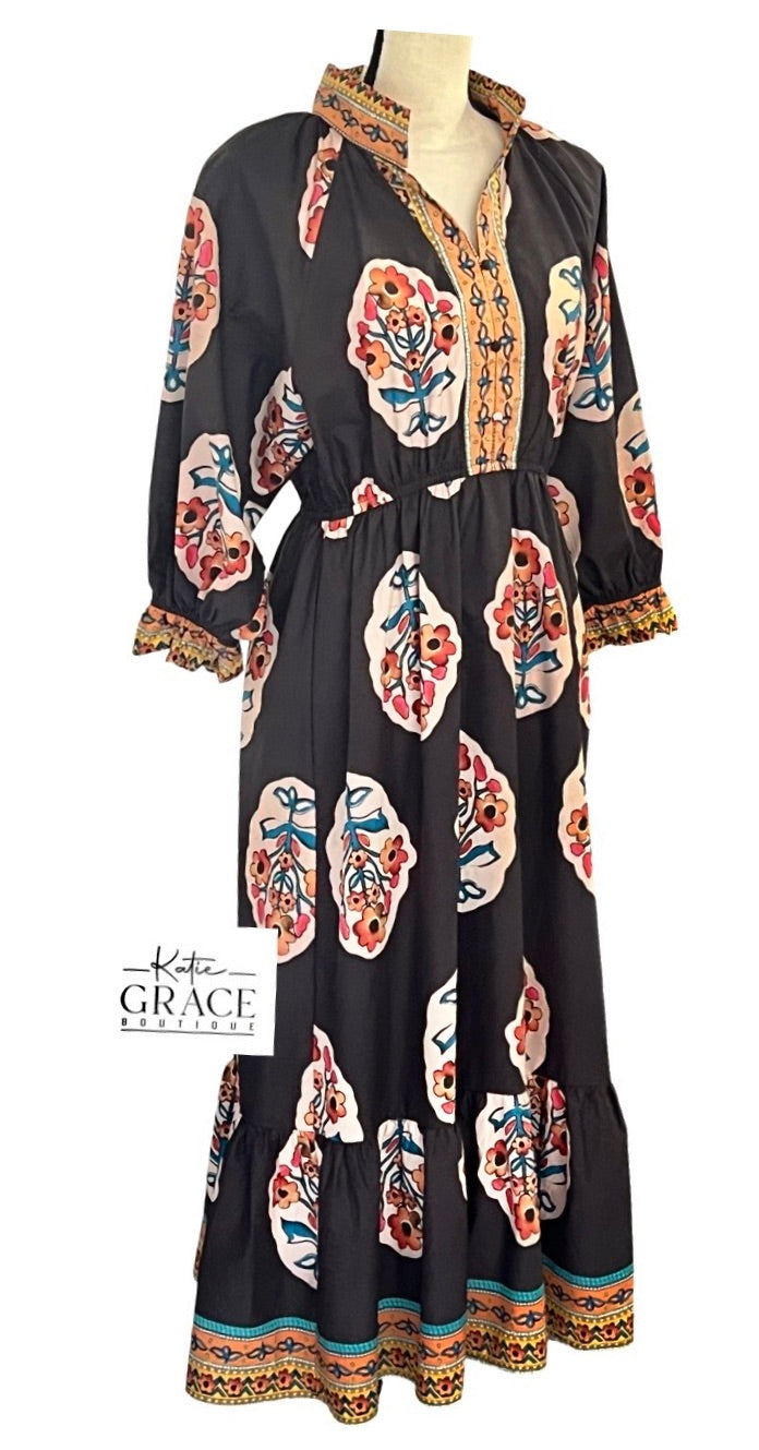 "Hanna" Midi Dress - The Katie Grace Boutique