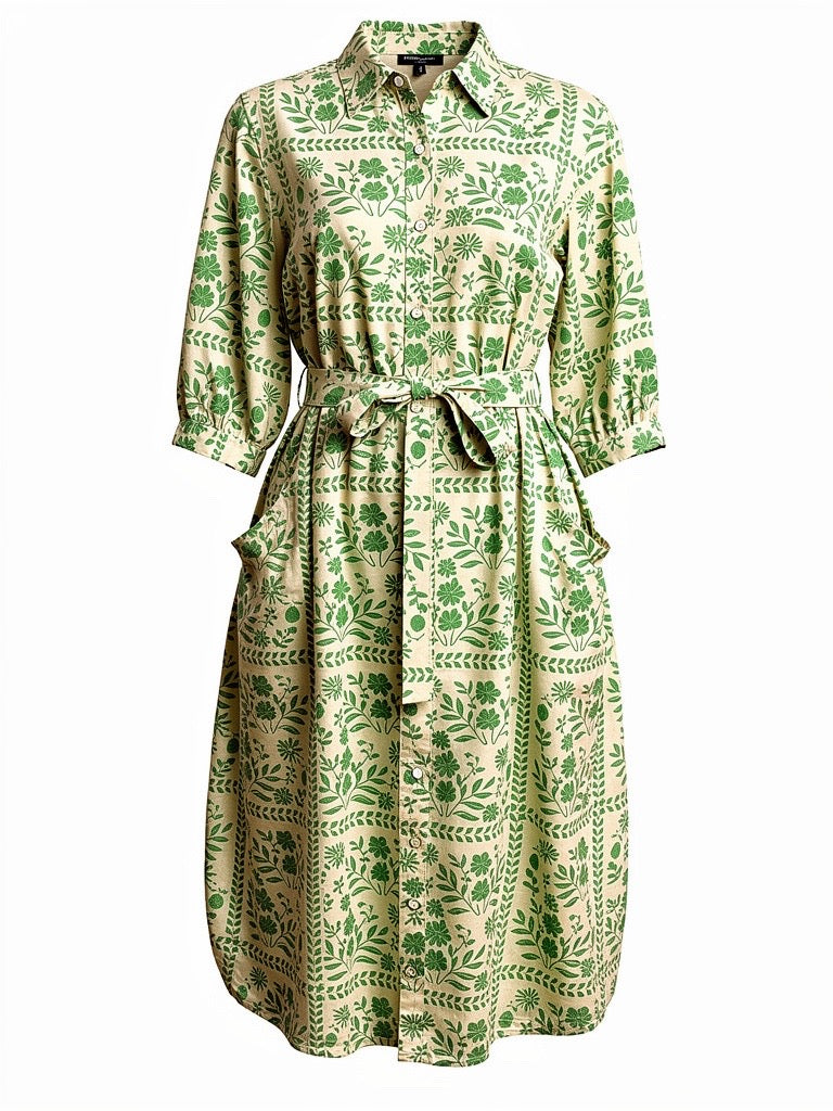 "Sunnie" Button Down Midi Dress - The Katie Grace Boutique