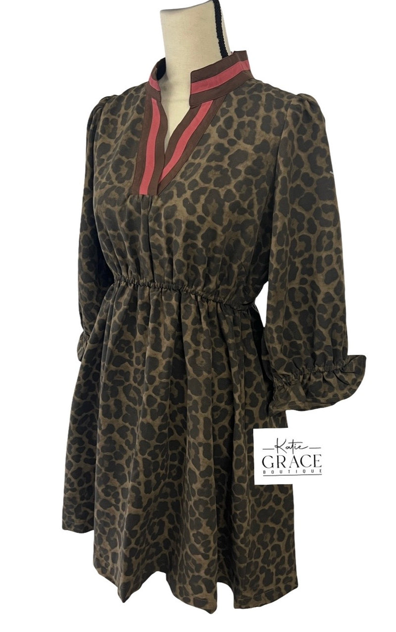 "Stacia" Leopard Dress - The Katie Grace Boutique