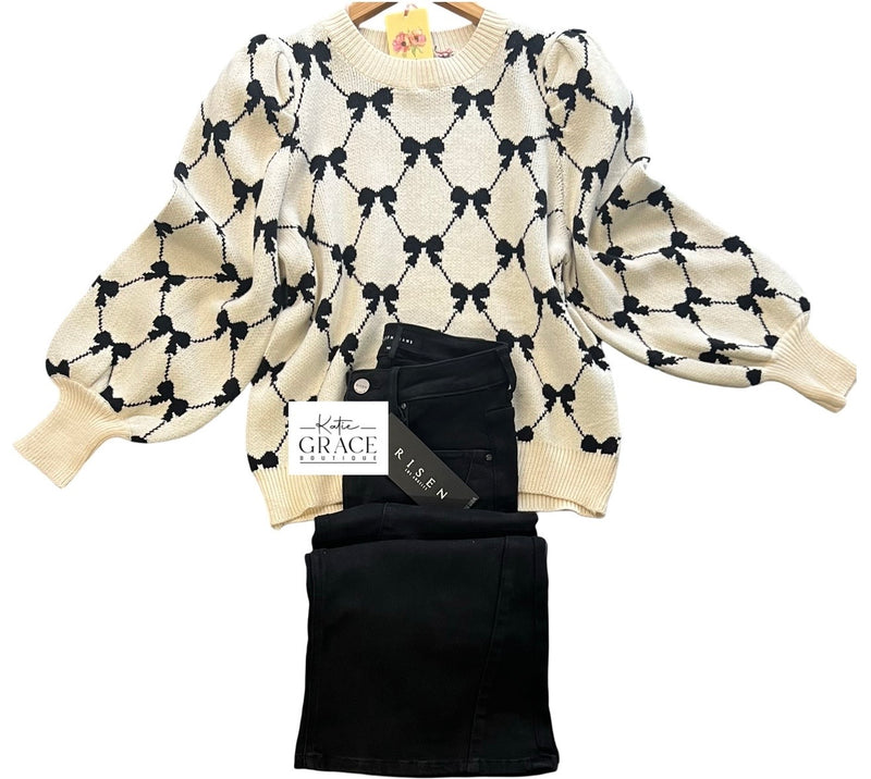 "Ginger" Bow Sweater - The Katie Grace Boutique