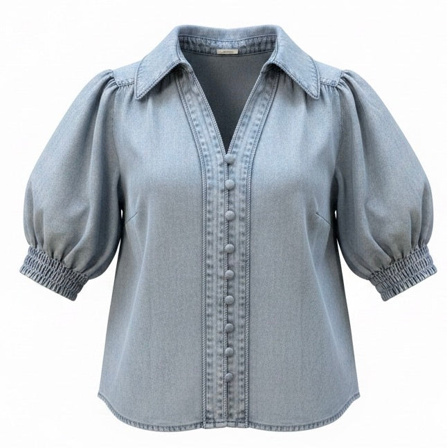"Mae" Denim Blouse