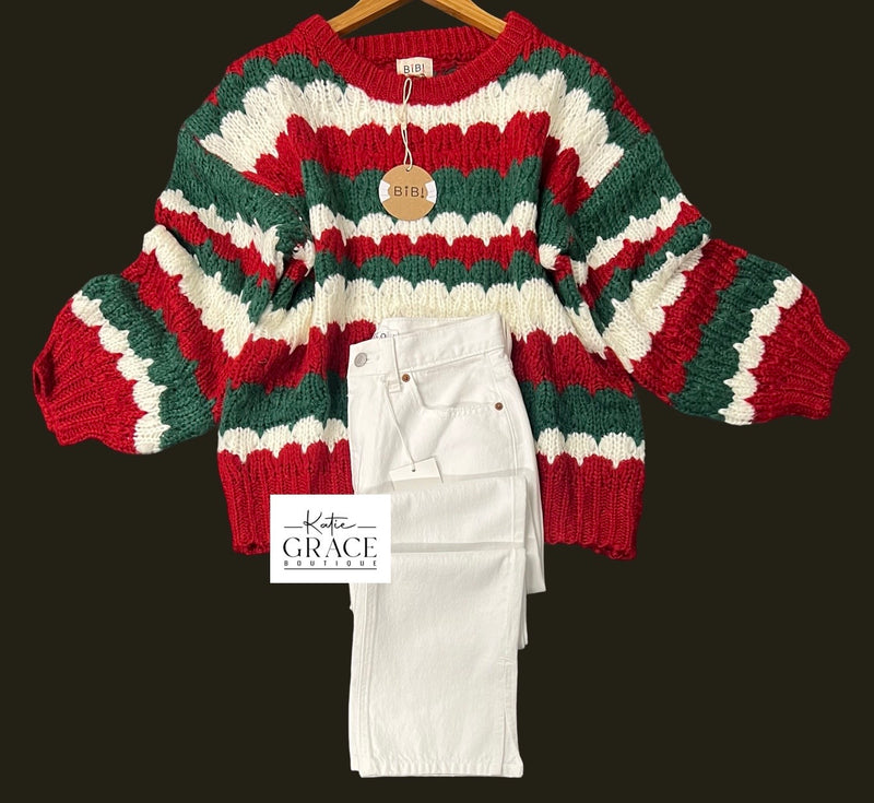 "Jade" Christmas Sweater - The Katie Grace Boutique