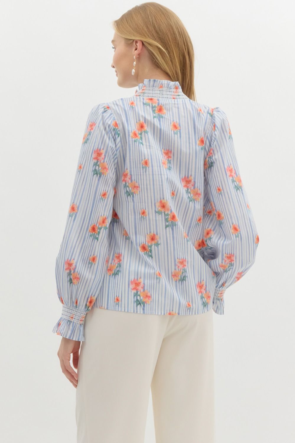 "Ariana" Floral Blouse - The Katie Grace Boutique