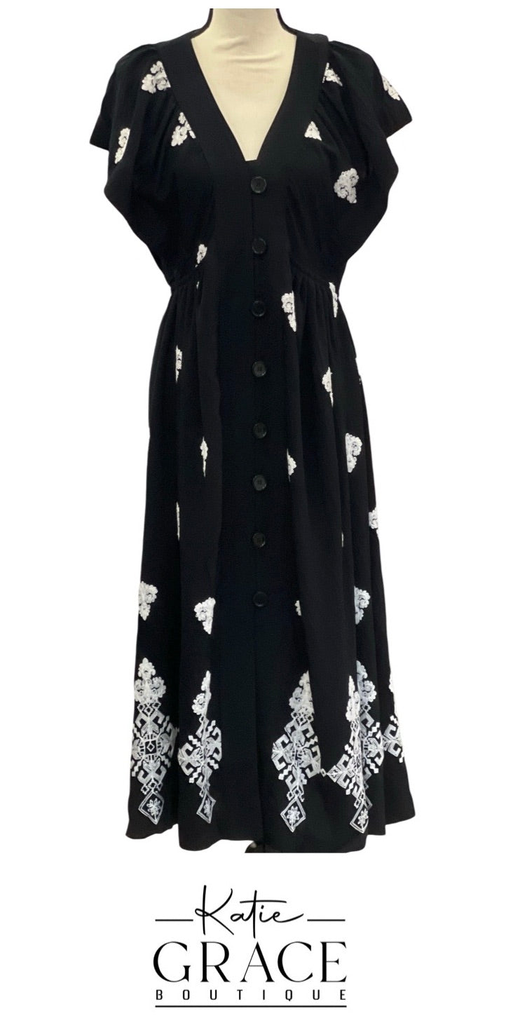 "Elvira" Embroidered Dress