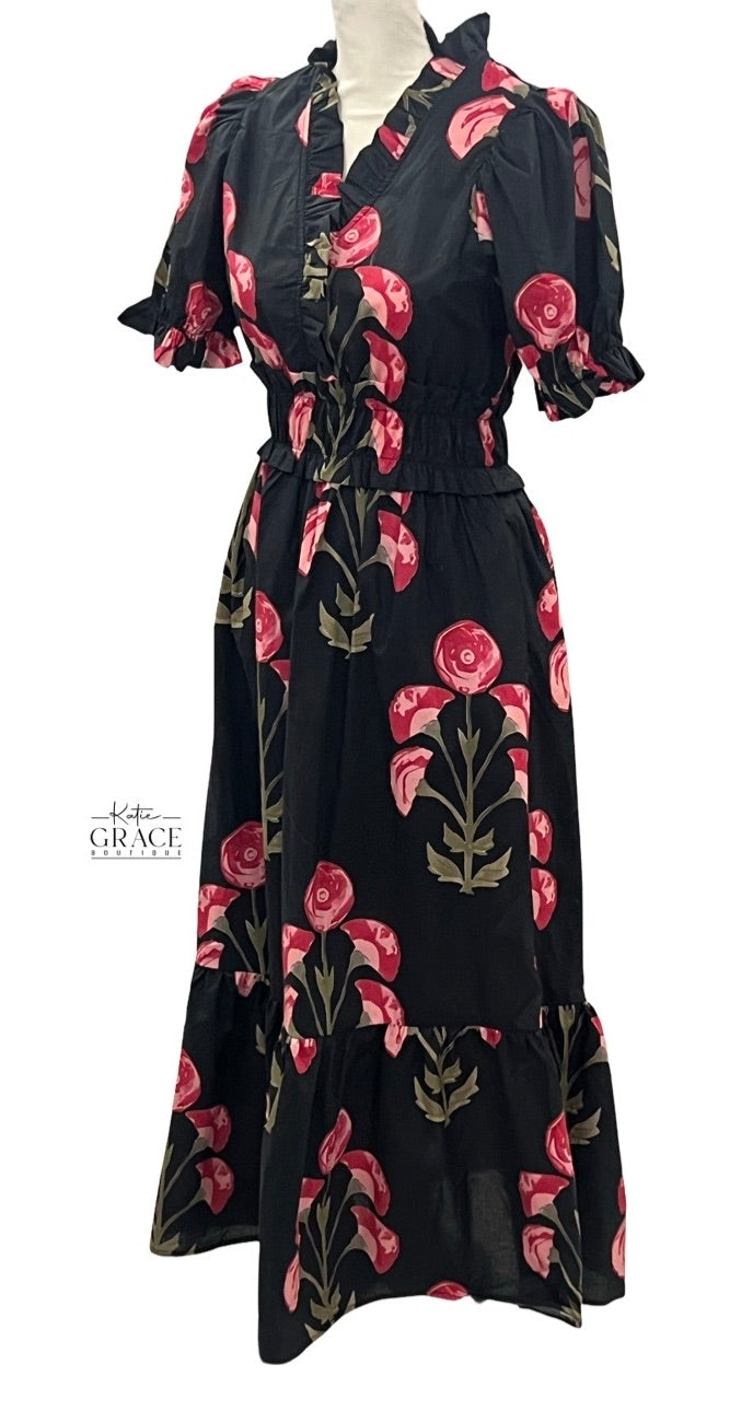 "Diana" Floral Dress - The Katie Grace Boutique