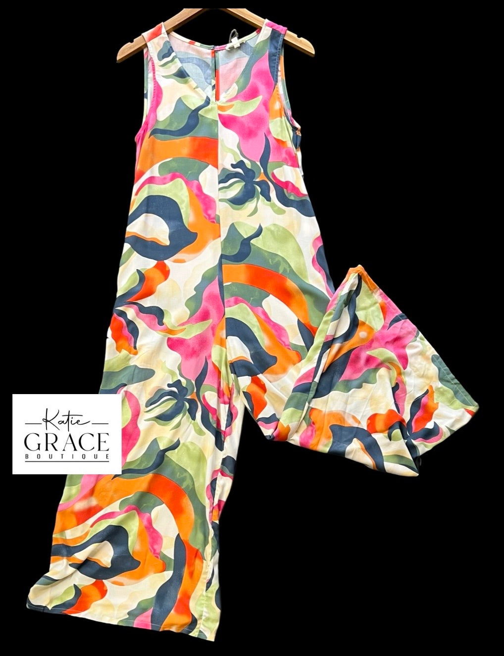 "Twiggy" Abstract Jumpsuit - The Katie Grace Boutique