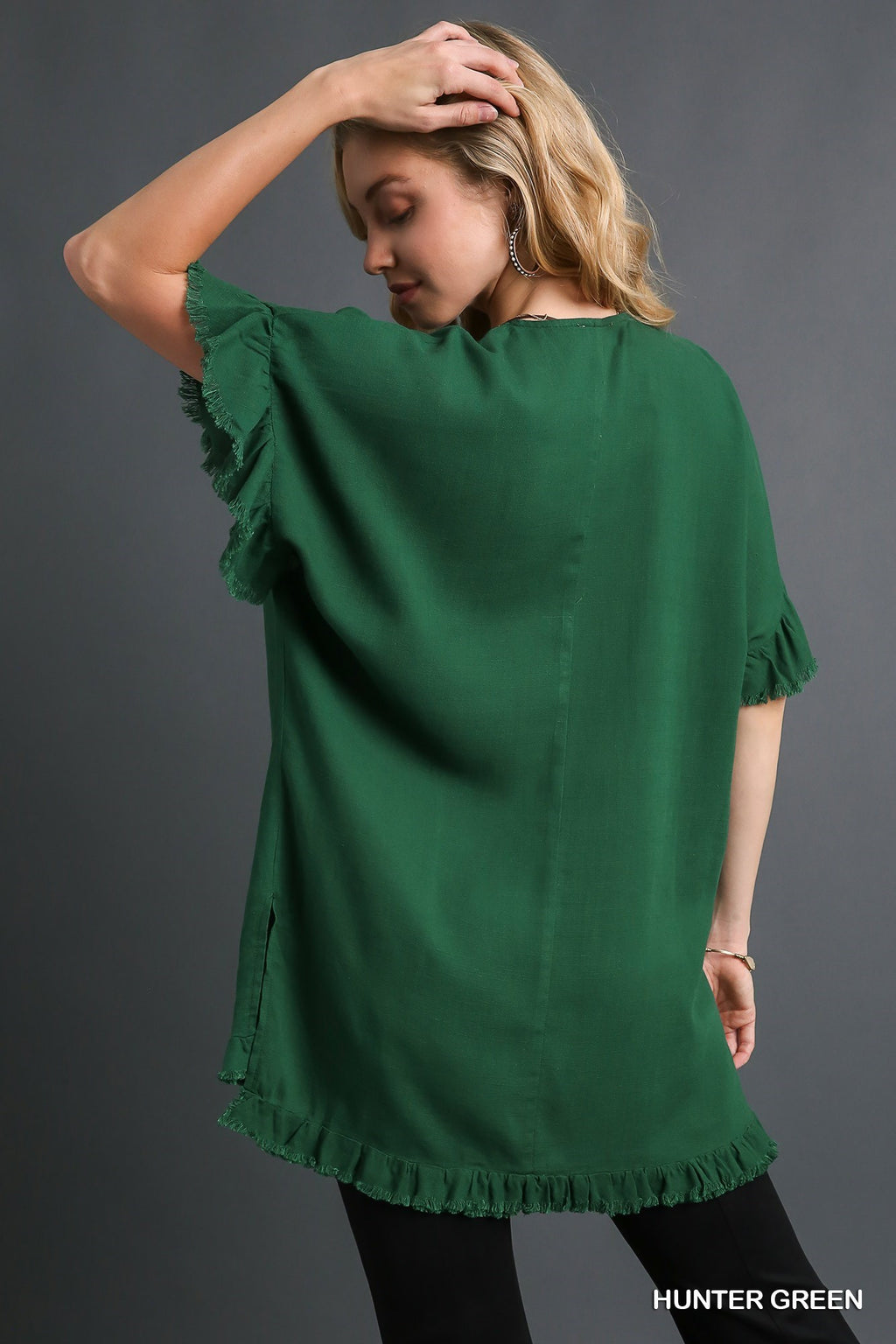 "Kya" Linen Blend  Top - The Katie Grace Boutique