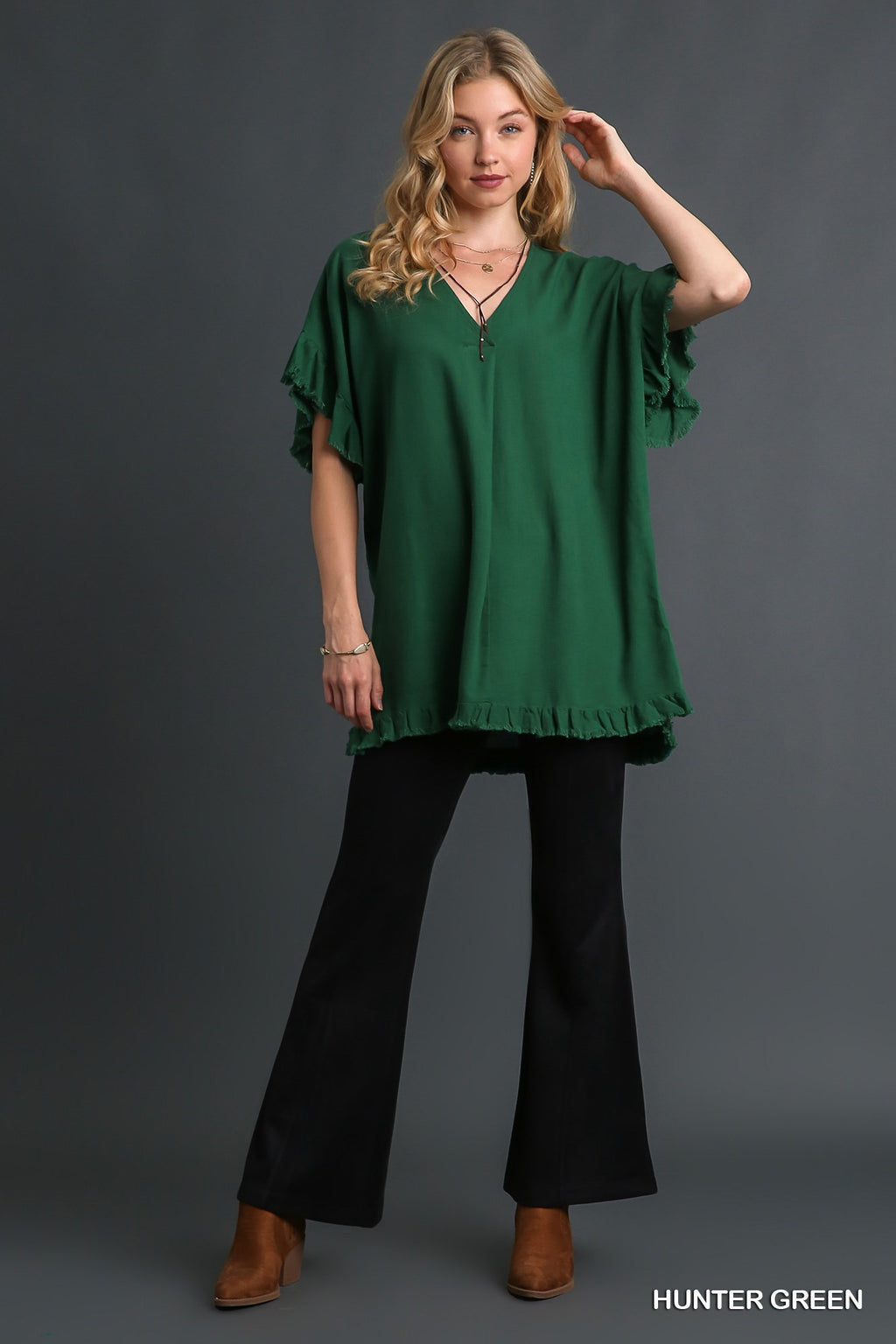 "Kya" Linen Blend  Top - The Katie Grace Boutique