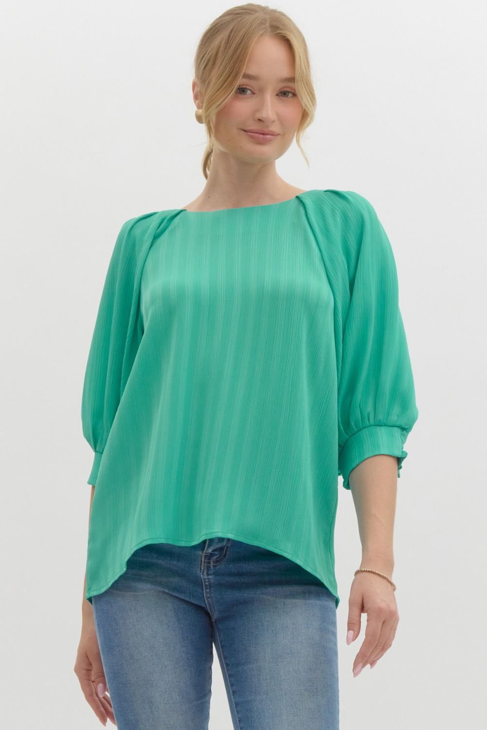 "Liora" Tonal Striped Blouse, 3 colors - The Katie Grace Boutique