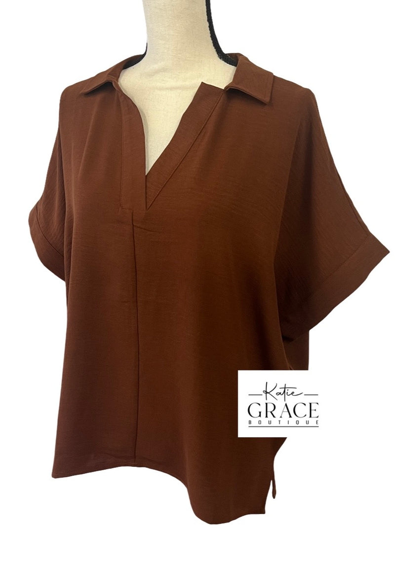 "Nadine" Collared Blouse