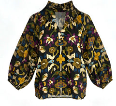 "Ashley" Floral 3/4 Blouse - The Katie Grace Boutique