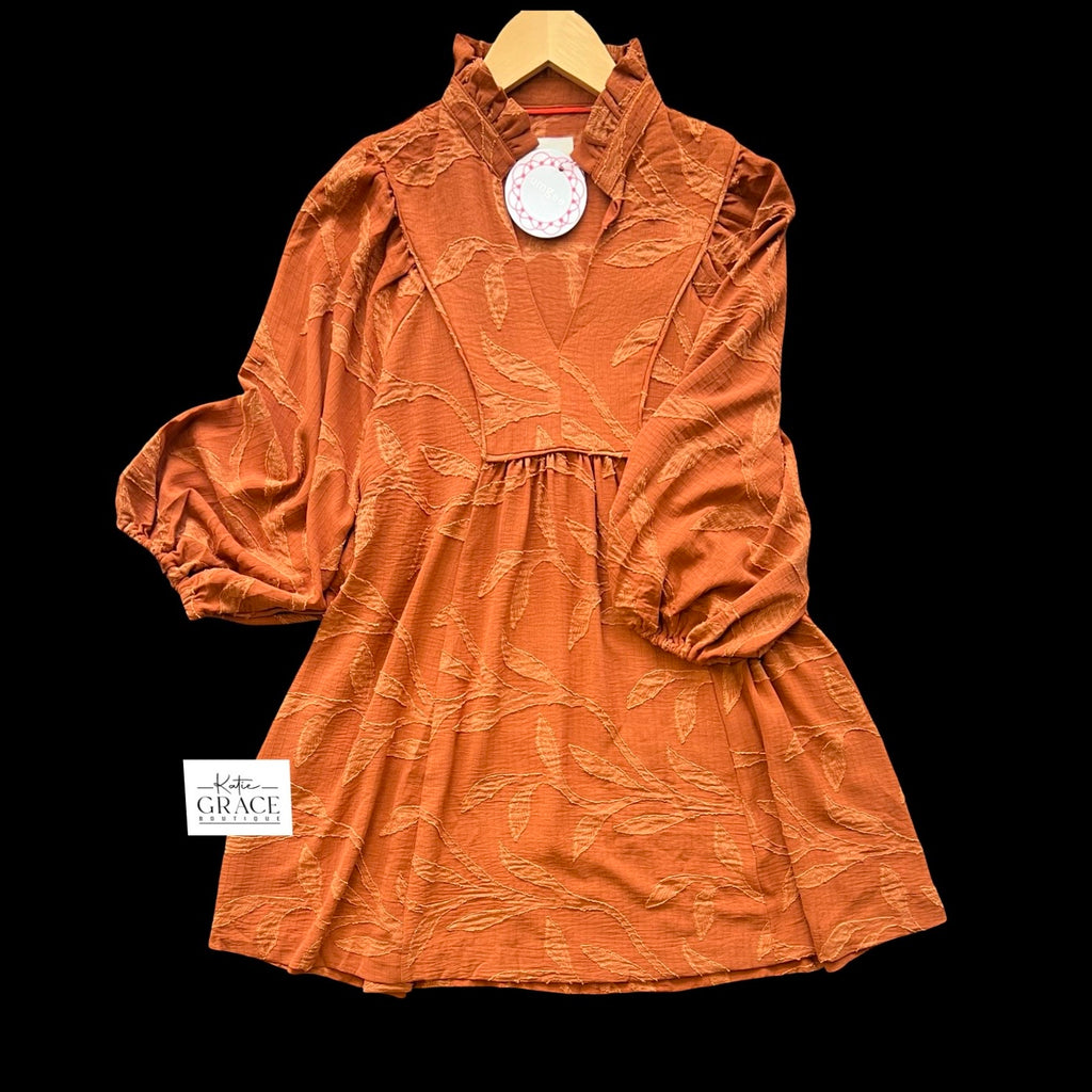 "Autumn" Jacquard Dress - The Katie Grace Boutique