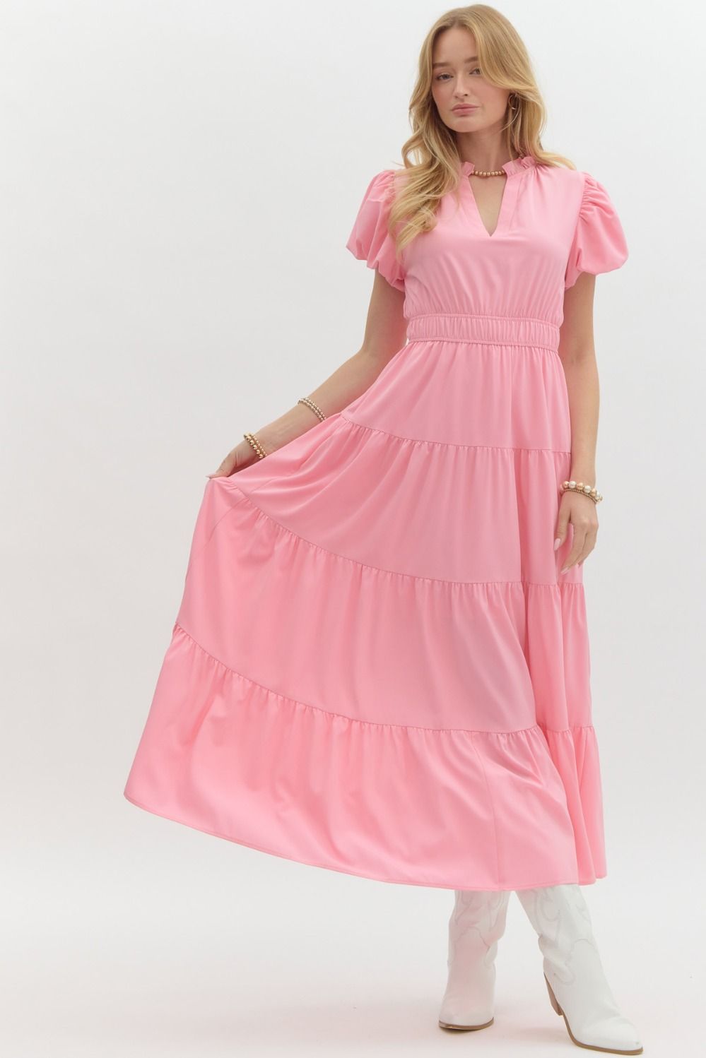 "Priscilla" Puff Sleeve Maxi , 9!! colors - The Katie Grace Boutique