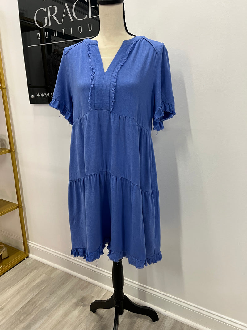 "Tracine" Linen Blend Dress, 2 colors