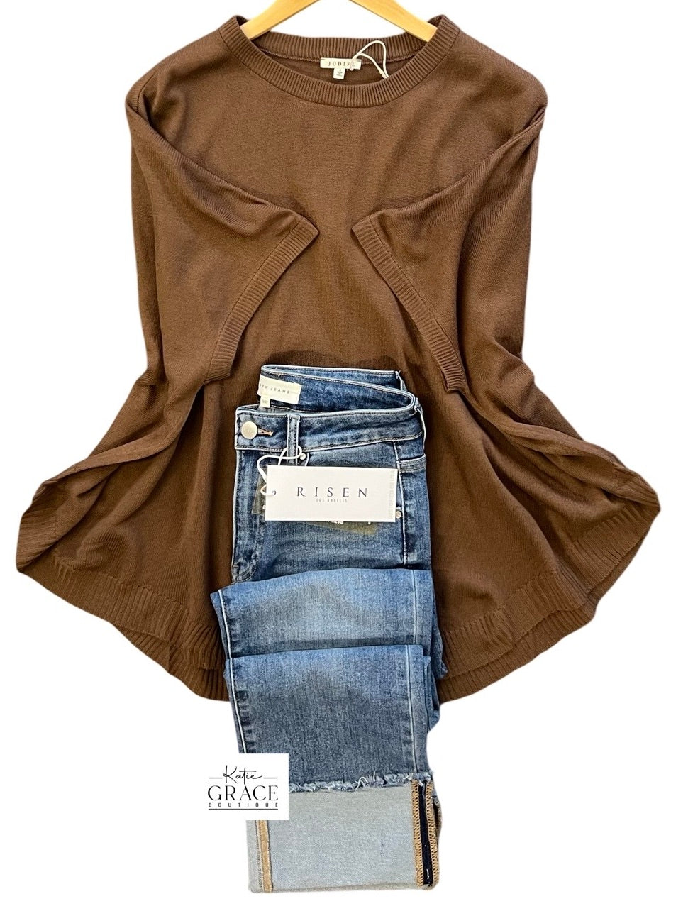 "Riley" Dolman Sweater Top - The Katie Grace Boutique