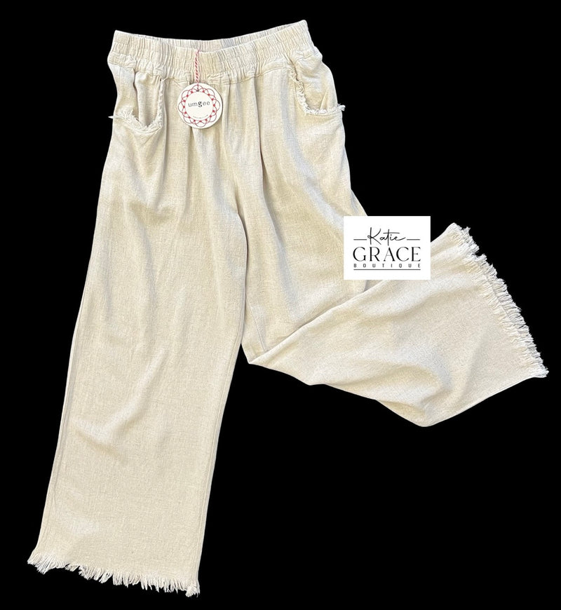 "Kellie" Linen Blend Pants - The Katie Grace Boutique