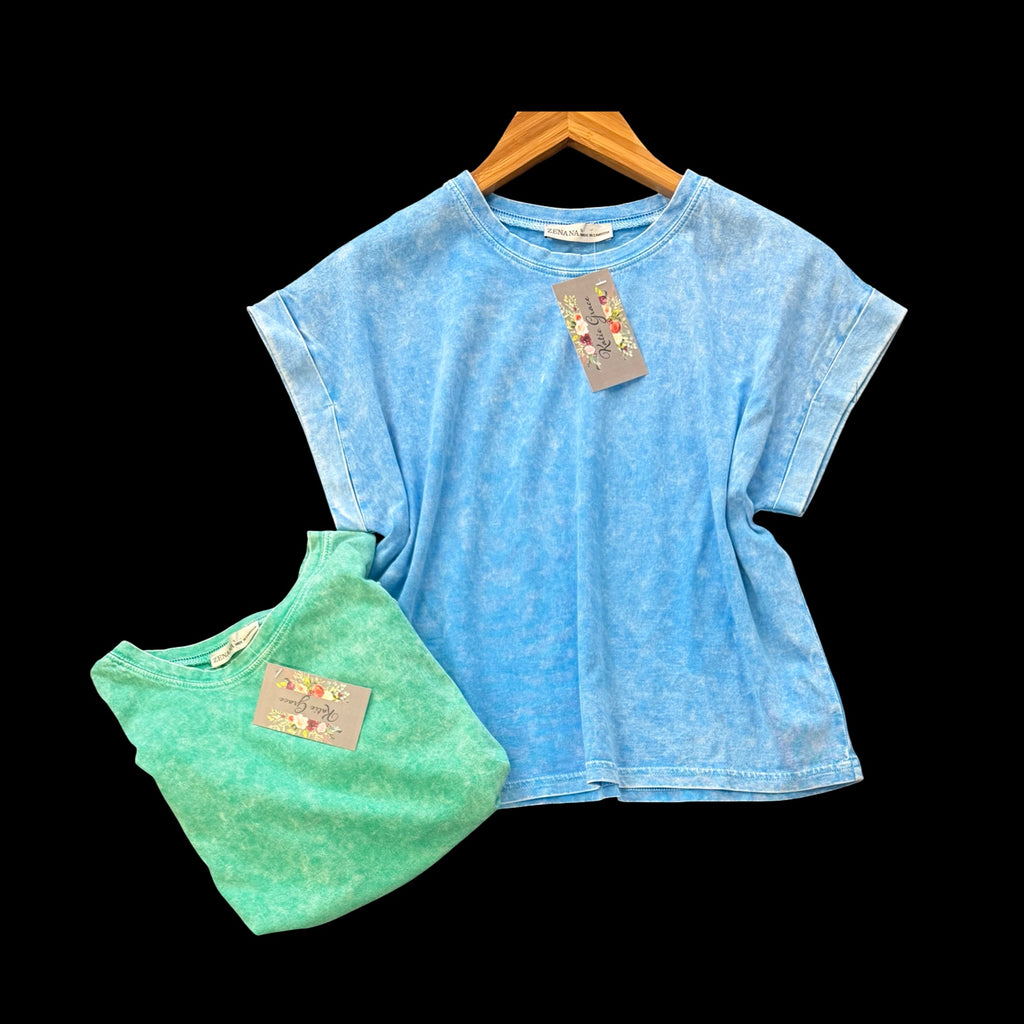 "Keller" Mineral Washed Top, 2 colors