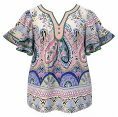'Paisley" Printed Top - The Katie Grace Boutique
