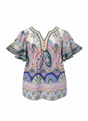 'Paisley" Printed Top - The Katie Grace Boutique