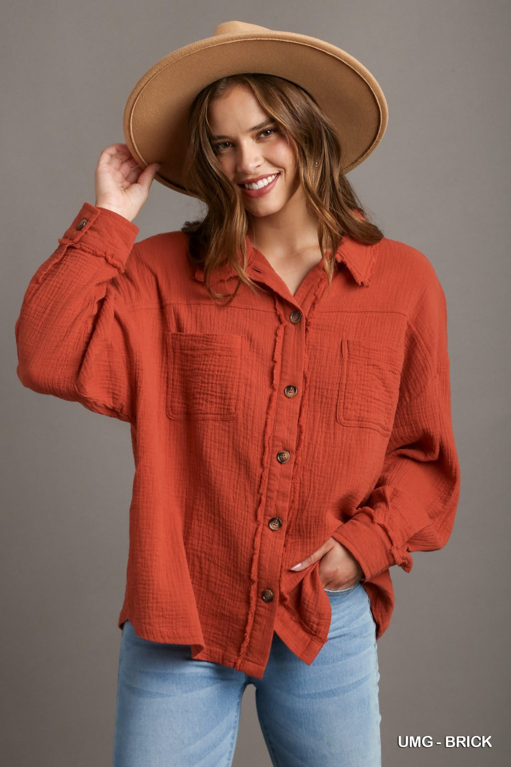 "Lana" Cotton Botton Blouse - The Katie Grace Boutique