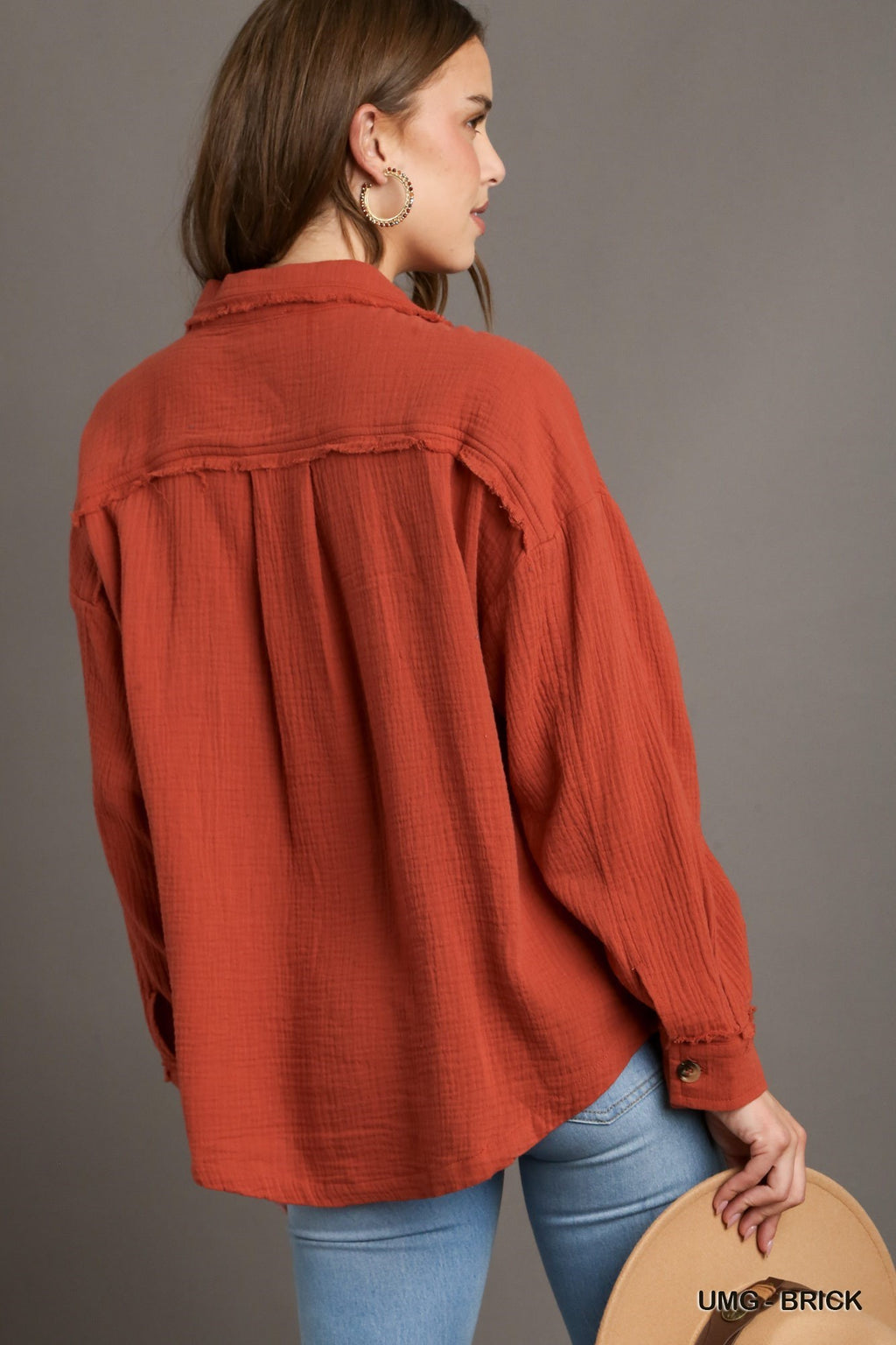 "Lana" Cotton Botton Blouse - The Katie Grace Boutique