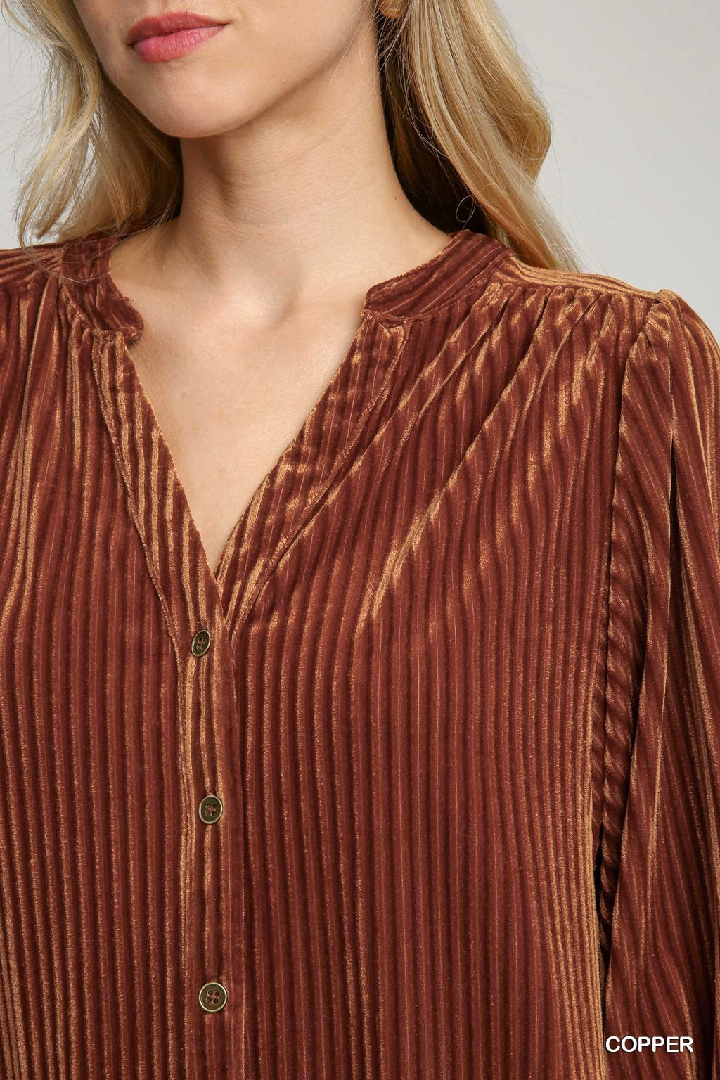 "Merideth" Velvet Blouse - The Katie Grace Boutique