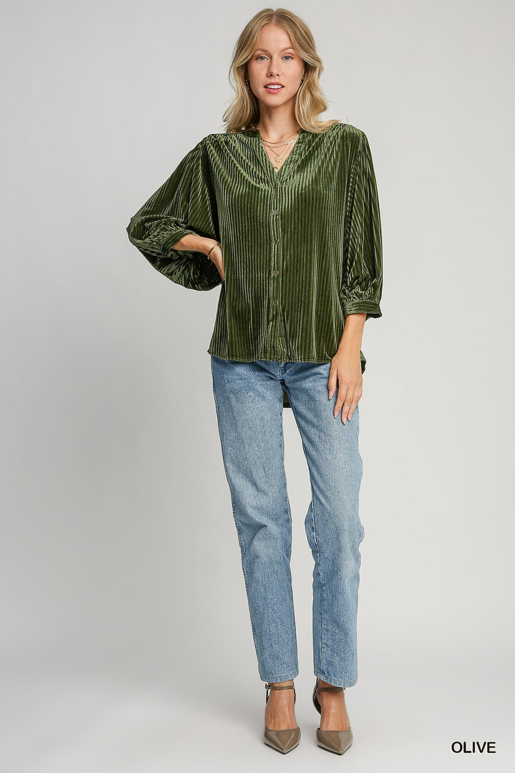 "Merideth" Velvet Blouse - The Katie Grace Boutique