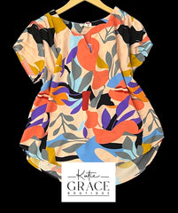 "Jessie" Abstract Blouse - The Katie Grace Boutique