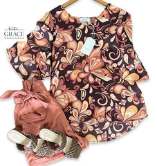 Last One! “Melody" Floral Blouse - The Katie Grace Boutique