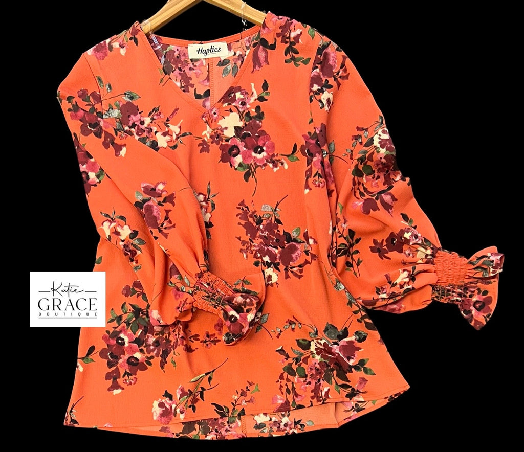 "Margo" Floral Blouse - The Katie Grace Boutique