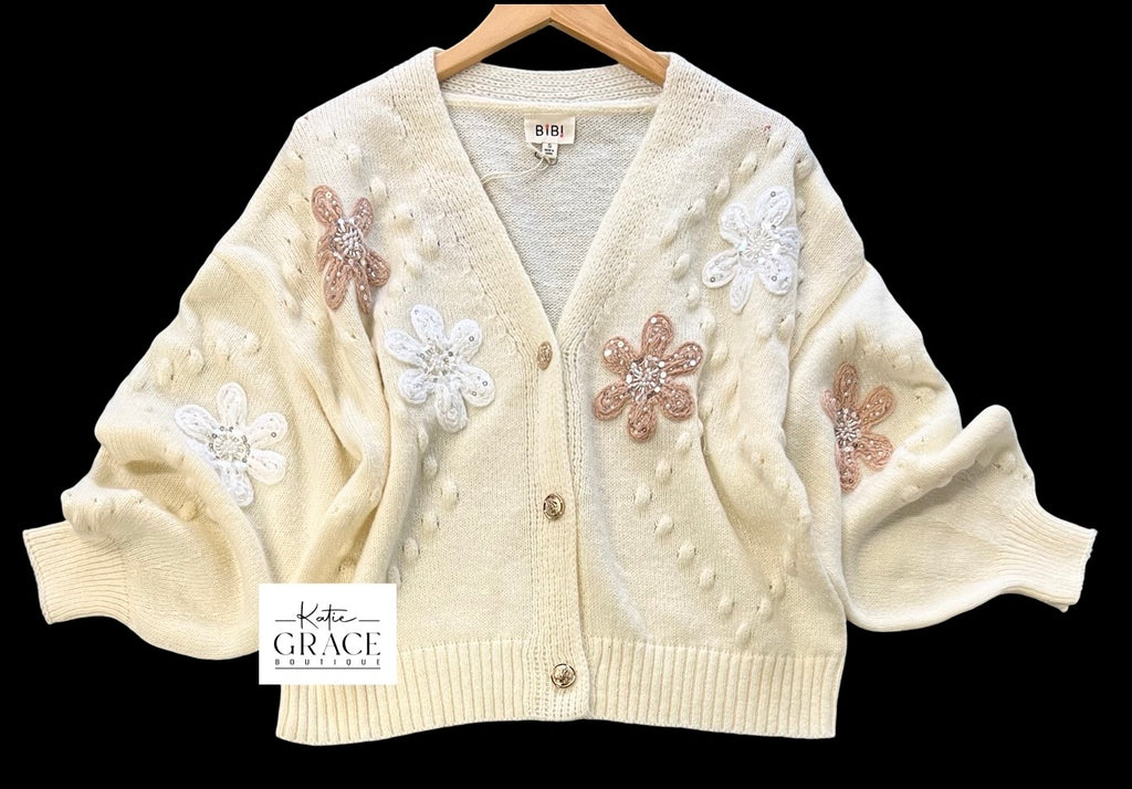 "Angelina" Embellished Cardigan - The Katie Grace Boutique