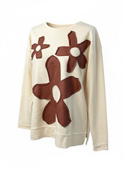 "Daisy" Applique Flower Top - The Katie Grace Boutique