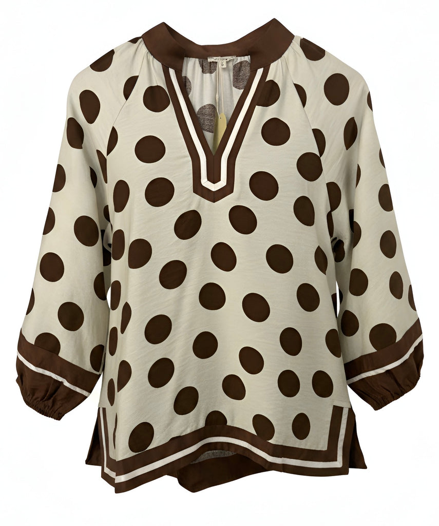"Chocolate" Polka Blouse